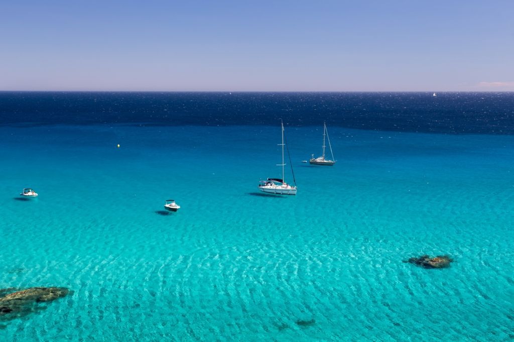 Beautiful shot of a blue ocean in saint-tropez